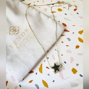 ⭐ KENDRA SCOTT Gold Jae Pendant Necklace - Black Drusy